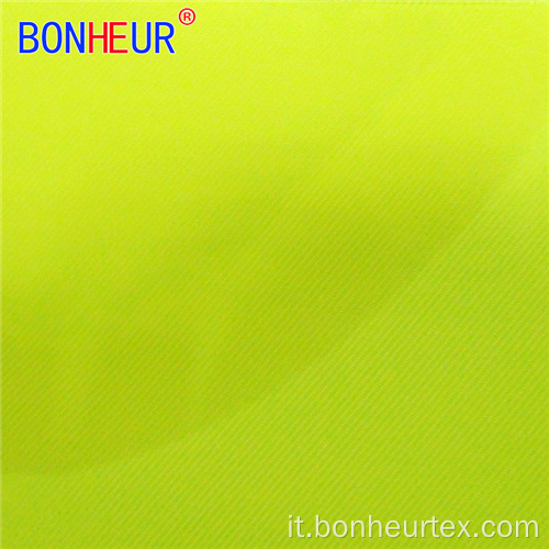 Tessuto twill CVC in poliestere / cotone giallo fluorescente